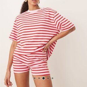 ASOS Red and White Striped Top